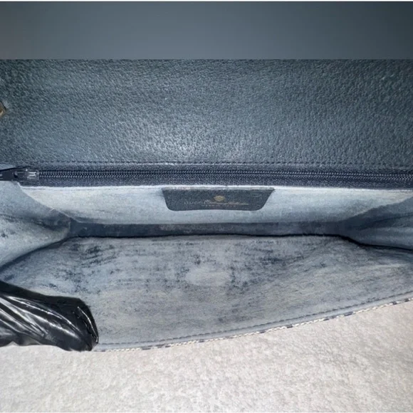 GUCCI GG Canvas Shoulder Bag PVC Leather Gray Navy - Picture 2 of 11